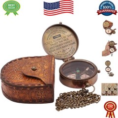 Custom Vintage Compass in Leather Case – Perfect for Baptism & Anniversaries