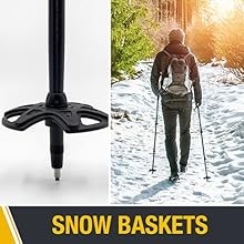 Trekking Poles for Hiking | Collapsible Walking Stick | 24″ to 54″ (Pair of 2)