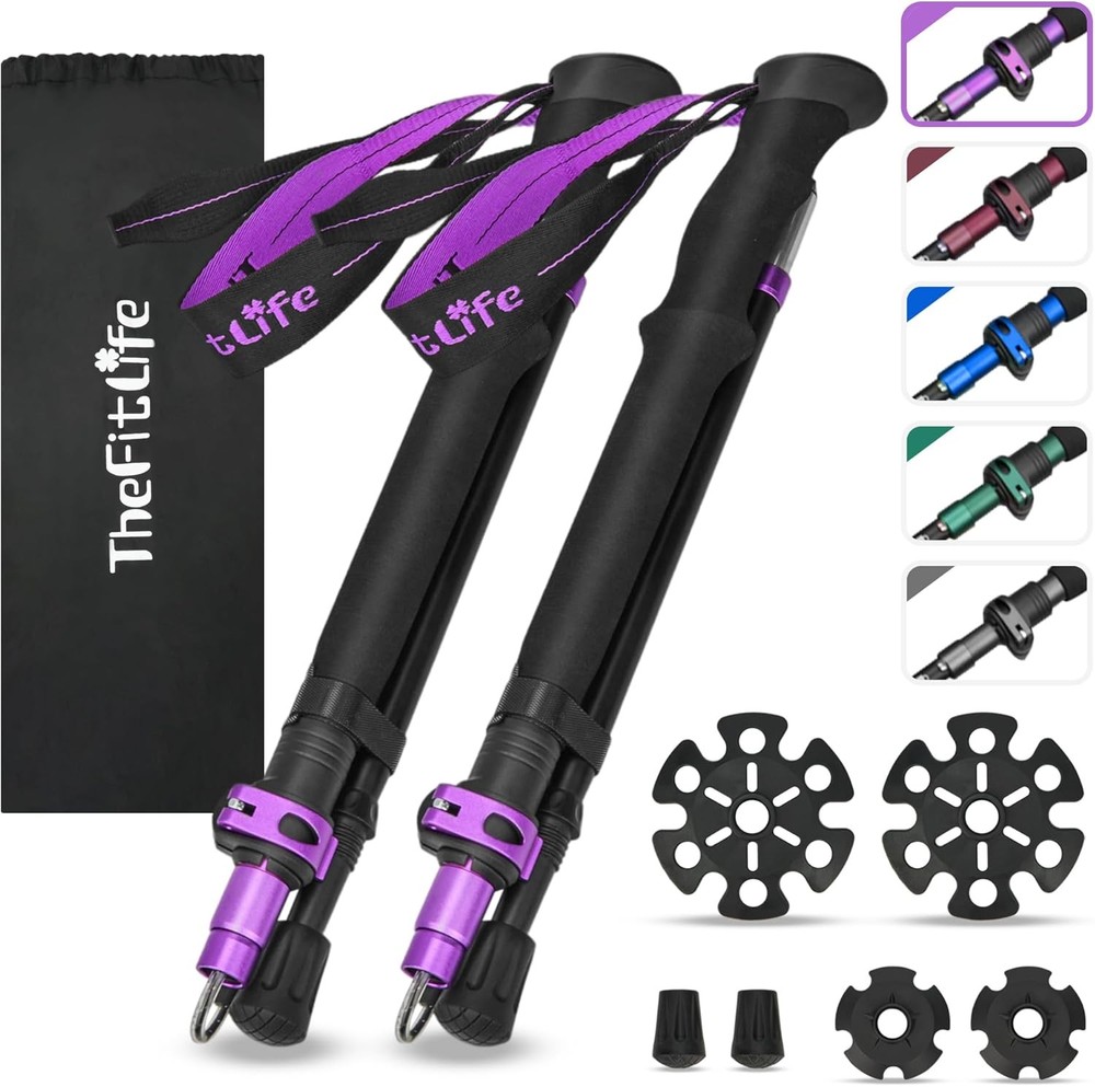 Collapsible Trekking Poles for Hiking – Lightweight Folding Walking Sticks for