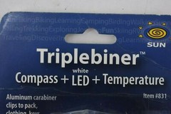 Sun Triplebiner Rugged Aluminum Compass LED Light Temperature Hiking Accessories