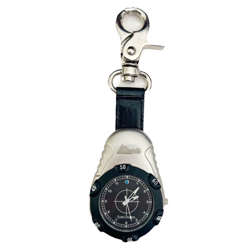 Summit Clip-On Clock Pocket Watch Carabiner Compass Outdoors Camping Hiking Belt