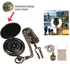 Compass Pocket Brass Watch Style Army Military Camping Hiking Outdoor Tool