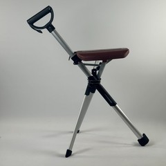 STEP2GOLD Ta-Da Chair Series 2, Portable Trekking Hiking Pole in Brown 34.3″