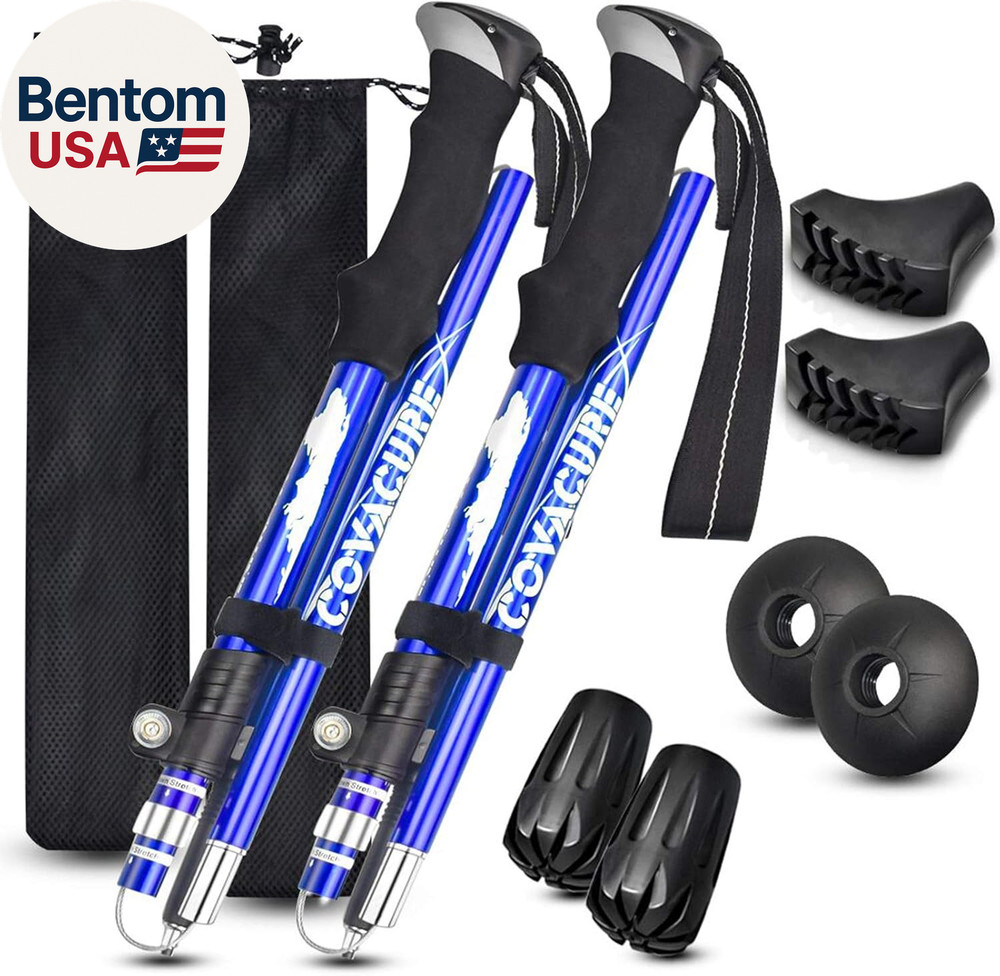 Trekking Poles Collapsible Hiking Poles – 2 Pack Aluminum Alloy 7075 Trekking St