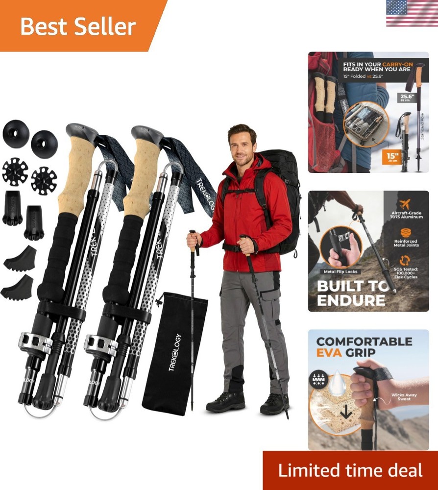Trek-Z Collapsible Trekking Poles – Lightweight & Adjustable Support for Hiking