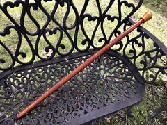 Stout KNOB HANDLE SOLID WOOD CARVED STAFF WALKING STICK CANE
