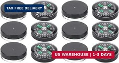 Pocket Compass, 20mm 12pcs Mini Pocket Oil Filled Compass for Hiking Camping Out