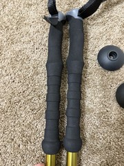 Ozark Trail Adjustable Trekking Poles Pair External Lever Lock Gold/Black