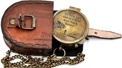 So You Can Brass Pocket Compass With Buckle Leather Pouch Way Back Engraved Gift