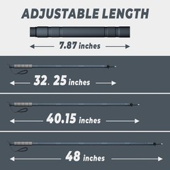 48″ Modular Aluminum Tactical Hiking Stick – 6-Piece Walking Stick with Compa…