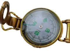 VTG Engineer Directional Lensatic Pocket Compass Gold Tone Military