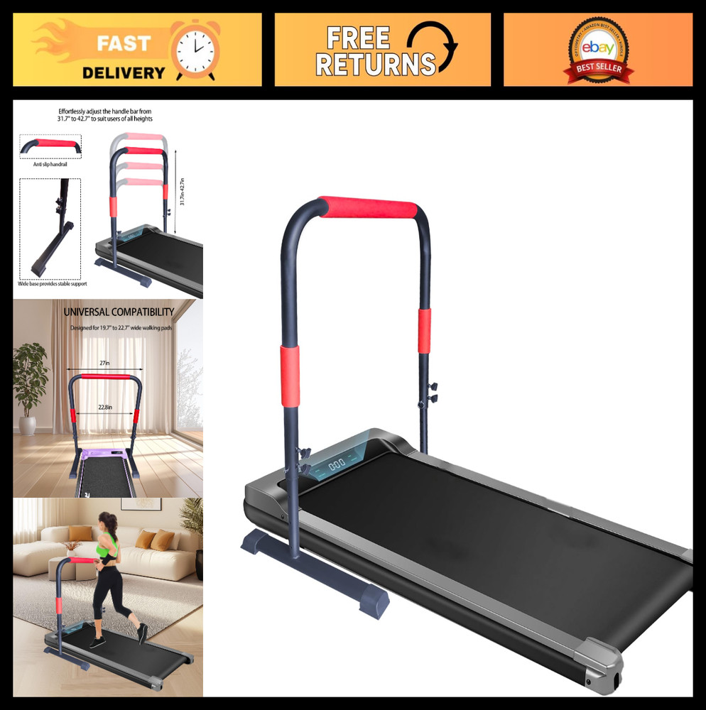 Adjustable Handlebar for Walking Pad – Max Height 43″, Heavy-Duty Steel, Non-Sli