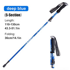 5-Section Portable Outdoor Fold Trekking Pole Walking Hiking Stick Telescopic Cl