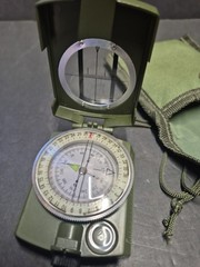 Compass Military Lensatic Sighting Camping w/ Carrying Bag Waterproof