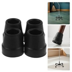 6Pcs Black Rubber Walking Cane Bottom Tips for Quad Canes Durable Non Skid Feet