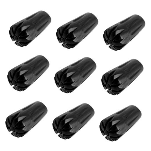 Black Rubber Diamond Trekking Pole Tip Protectors – Hiking 9PCS Bullet Tips