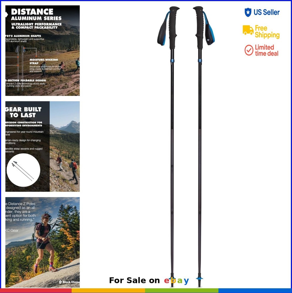 Trekking Poles Ultralight Aluminum Foldable Z Pole Trail Running Hiking Pair