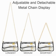 Clear Bag Stadium Event Concert Approved, Transparent Clear Crossbody Black