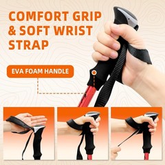 Collapsible Trekking Poles Hiking Lightweight Foldable Hiking Poles 2 Pack