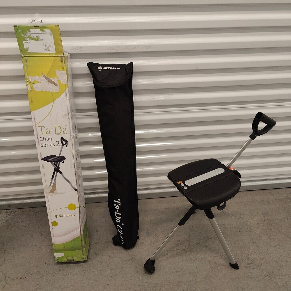 STEP2GOLD Ta-Da Chair Series 2, Portable Trekking Hiking Pole in Black, 34″