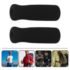 2Pcs Durable Crutch Handle Grips Black Sponge Thicken Nonslip Walking Cane Wraps