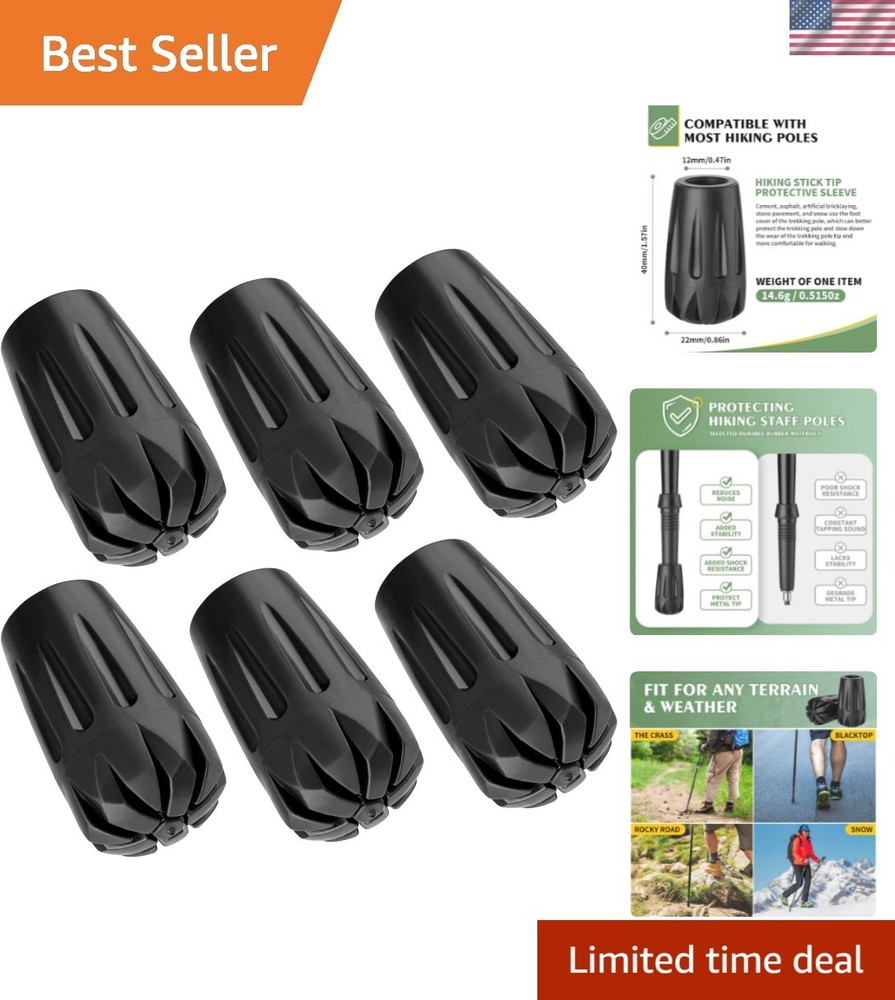 Durable Replacement Rubber Tips for Trekking Poles – Universal Anti-Slip Hiki…