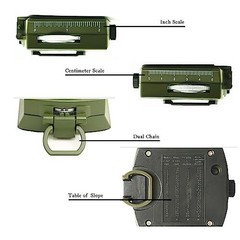 Hiking Compass Military Lensatic Prism Water-Resistant Fluorescent Pocket
