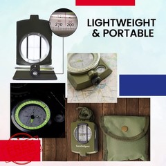 TurnOnSport Compass Keychain Khaki
