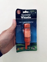 5in1 Emergency Hiking Camping Survival Compass Whistle Tool Color Orange #CCH5-1