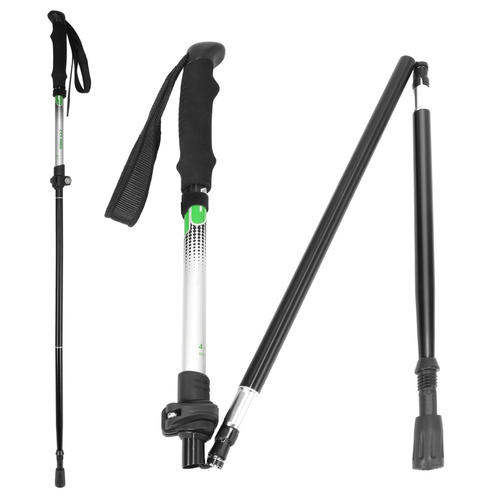 Travel Folding Trekking Hiking Pole with Carrying collapsible foldable, Black