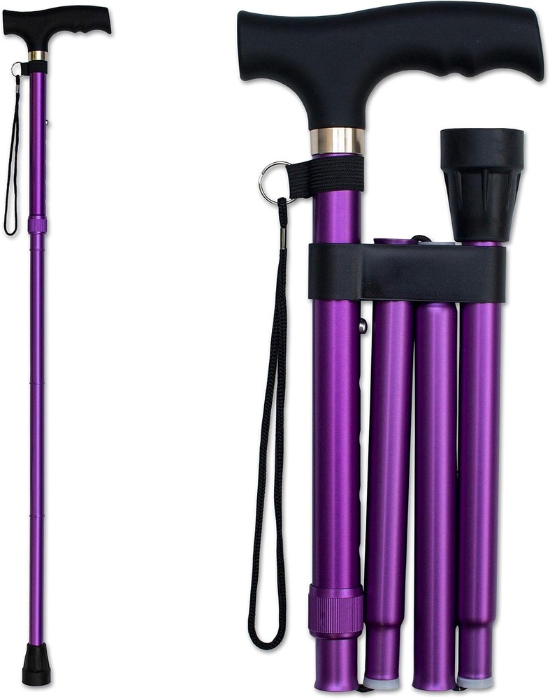 Lightweight Adjustable Folding Cane – Collapsible Walking Stick – 34″ to 38″