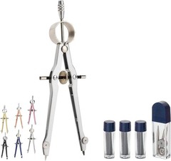 – Professional Compass for Geometry, Extra Lead, Metal Compass, Compass, Compass