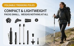 LED Trekking Pole,Lightweight Aluminum Hiking Poles for Women&Men,Collapsible