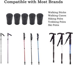 6pcs Walking Stick Tips, Replacement Rubber Tips for Walking Sticks, Trekking…