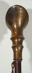 VTG Bronze Color~Art Nouveau~Women~Wood Walking Stick With Wrist Loop 36 in Long