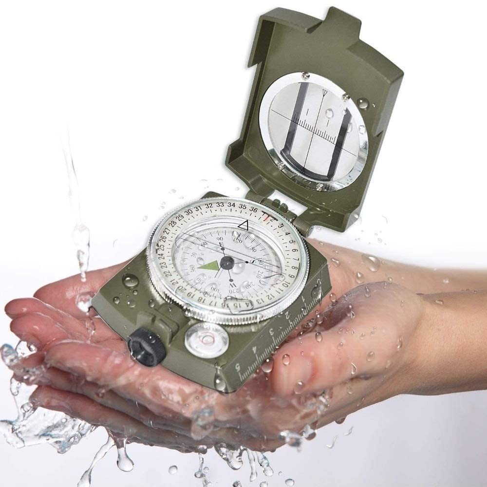 Nautical Hub Military Metal Sighting Compass, Waterproof & High Accuracy