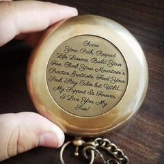 Nautical compass, custom engraved with wooden or leather pouch, camping, hiking