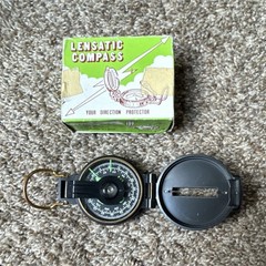 Lensatic Compass Lightweight Hiking Gear Black Direction Sensor Metal w/plastic