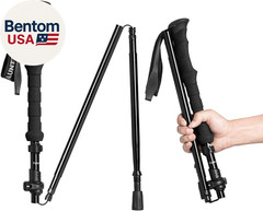 Travel Folding Trekking Hiking Pole with Carrying Case,Collapsible Cane Adjustab