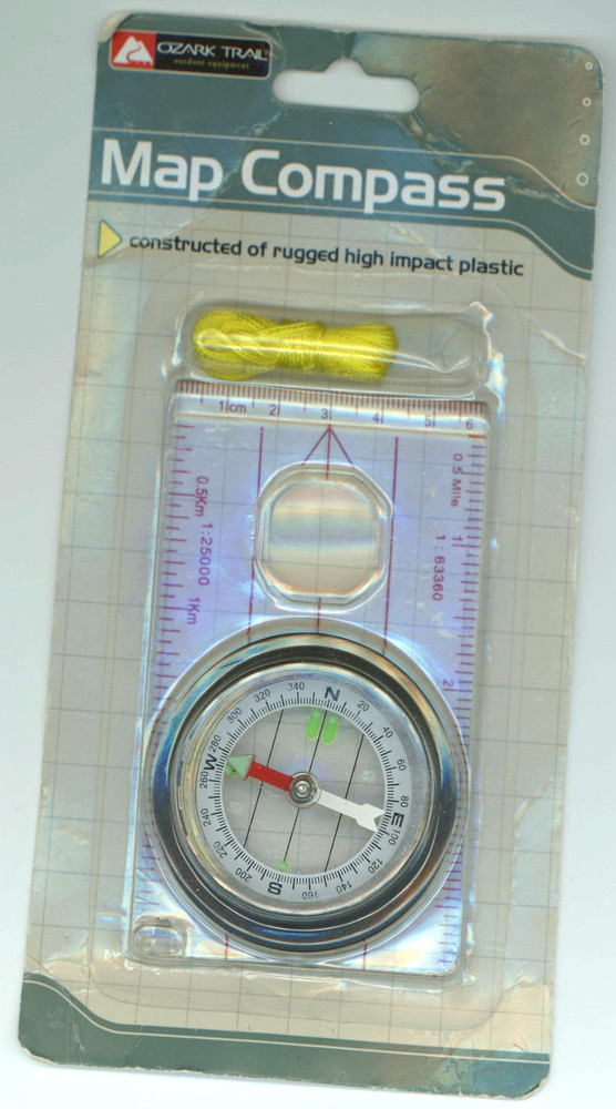Map Compass Distance Inches Millimeters Luminous Point Lanyard Magnifier B-3-7