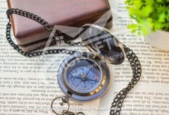 2″Push Button AntiqueBrass Compass – Personalized Engraved Pocket Brass Compass.