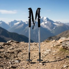 Durable Silver Trekking Poles – Ultralight, Quick Adjustment, Full Accessory Kit
