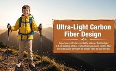 Ultra Light Carbon Fiber Trekking Poles | Collapsible Walking Sticks for Hiking