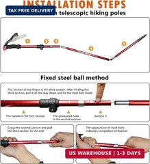 Deepfeel Collapsible Trekking Pole Adjustable Hiking Pole – Aluminum Alloy 7075