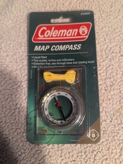 Coleman Liquid Filled Two Scale Hiking / Camping Map Compass 814A630T BRAND NEW!