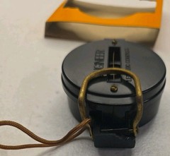 Vintage Engineer Lensatic Pocket Field Compass Black Original Box Instructions