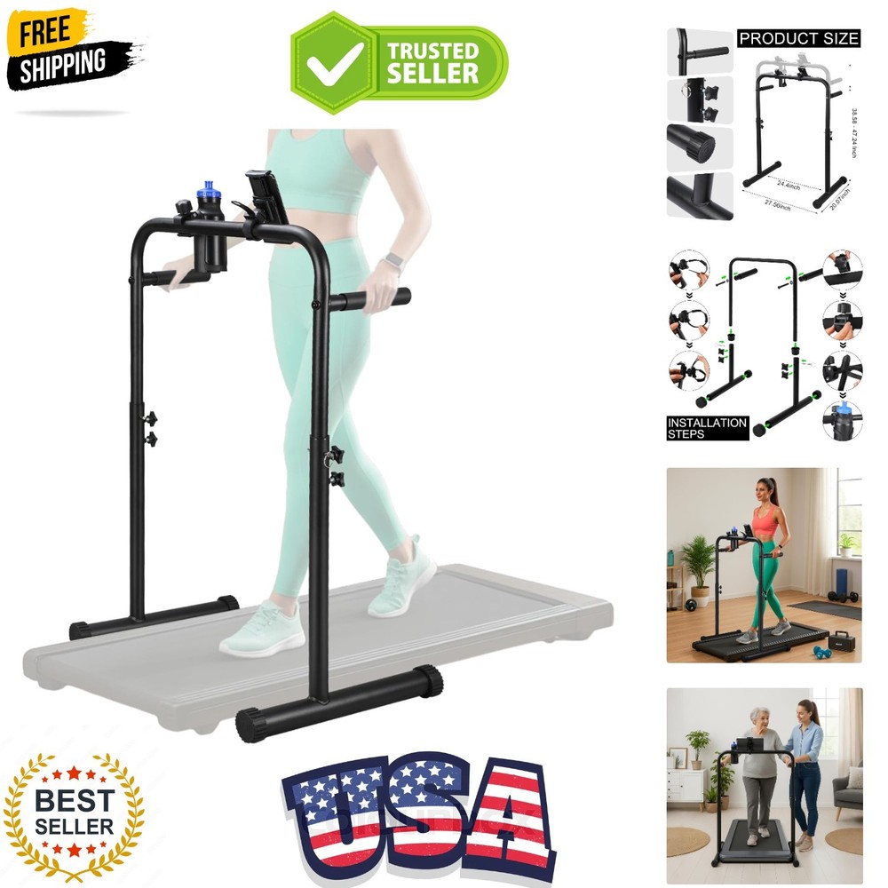 24.4 Inch Walking Pad Handle Bar Only with Cup and Phone Holder Adjustable Tr…