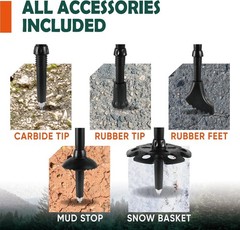 Trek-Z Cork Grip Trekking Poles – Lightweight Folding Sticks