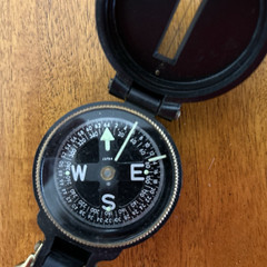 Vintage Lensatic Brass Compass -Japan Made- w case/Instructions – Vintage