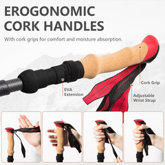 BISINNA Carbon Fiber Trekking Poles Collapsible Hiking Poles Lightweight Walking